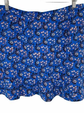 J. Crew Royal Blue Floral Flutter Mini Skirt
